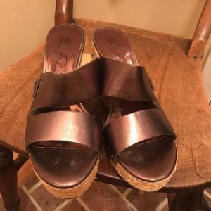 Marc Fisher Metallic Wedge
